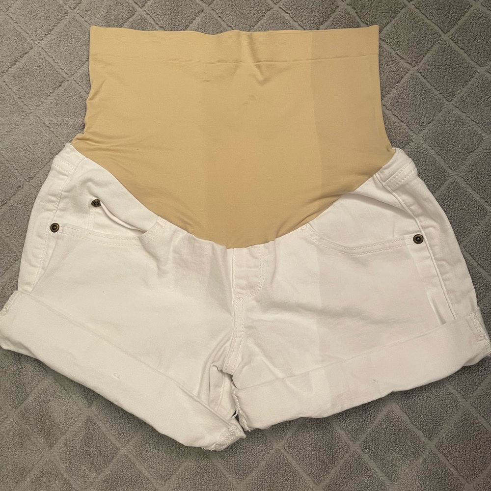 White Maternity Jean shorts